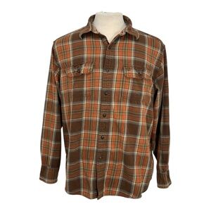 Timberland Flannel Shirt Men Large Plaid Button Front Long Sleeve Casual Outdoor